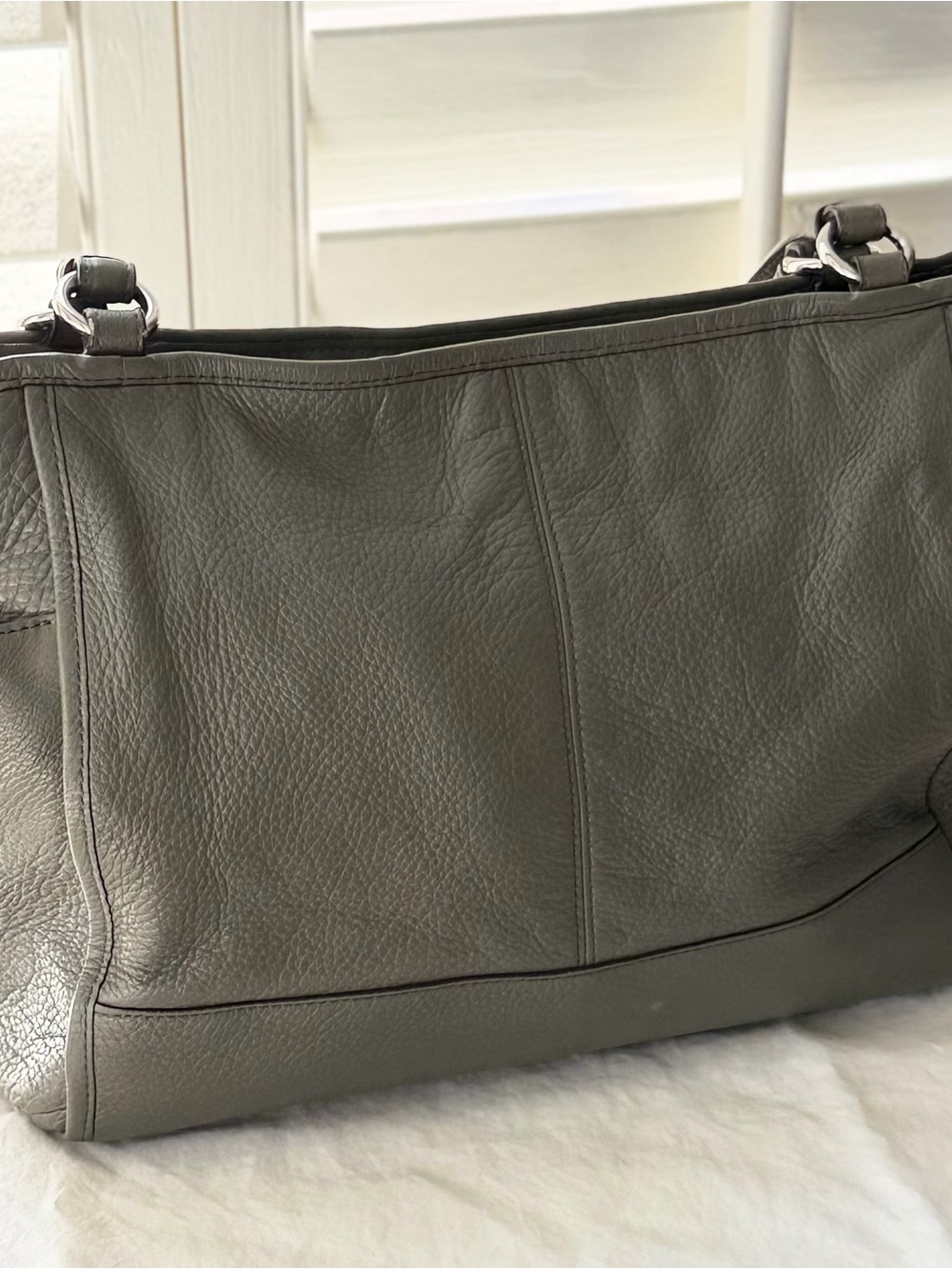 Coach Madison 15960 olive green Pebbled Leather tote shoulder bag - Picture 5 of 8
